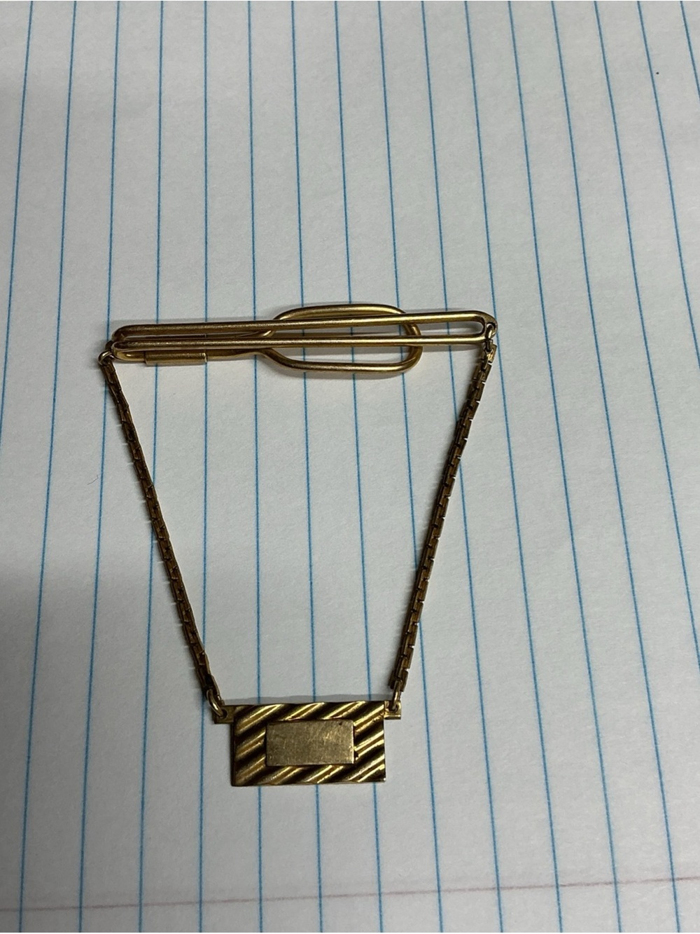 SWANK Men’s Tie Bar Clip With Chain 1/10 10 KGF